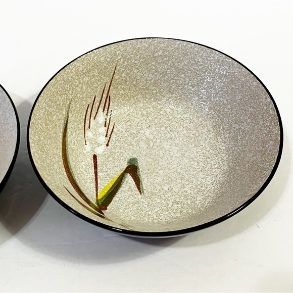 Ucagco Japan Wild Rice Stoneware Coup Cereal Bowl Oven Proof Black Lacquer 6 In - Picture 3 of 7